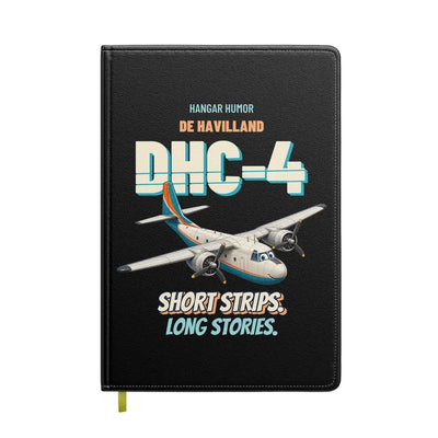 de Havilland DHC-4 Caribou - Short strips. Long stories. design on black notebook