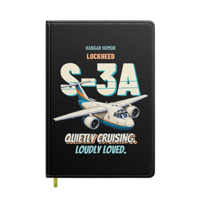 Lockheed S-3A Viking - Quietly cruising. Loudly loved. design on black notebook