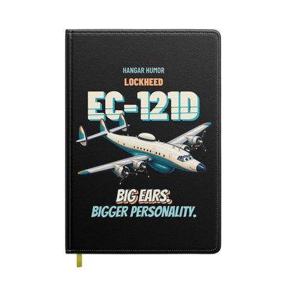 Lockheed EC-121D Warning Star - Big ears. Bigger personality. design on black notebook