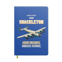 Thumbnail for Avro Shackleton MR.2 - Four engines. Endless stories. design on blue notebook