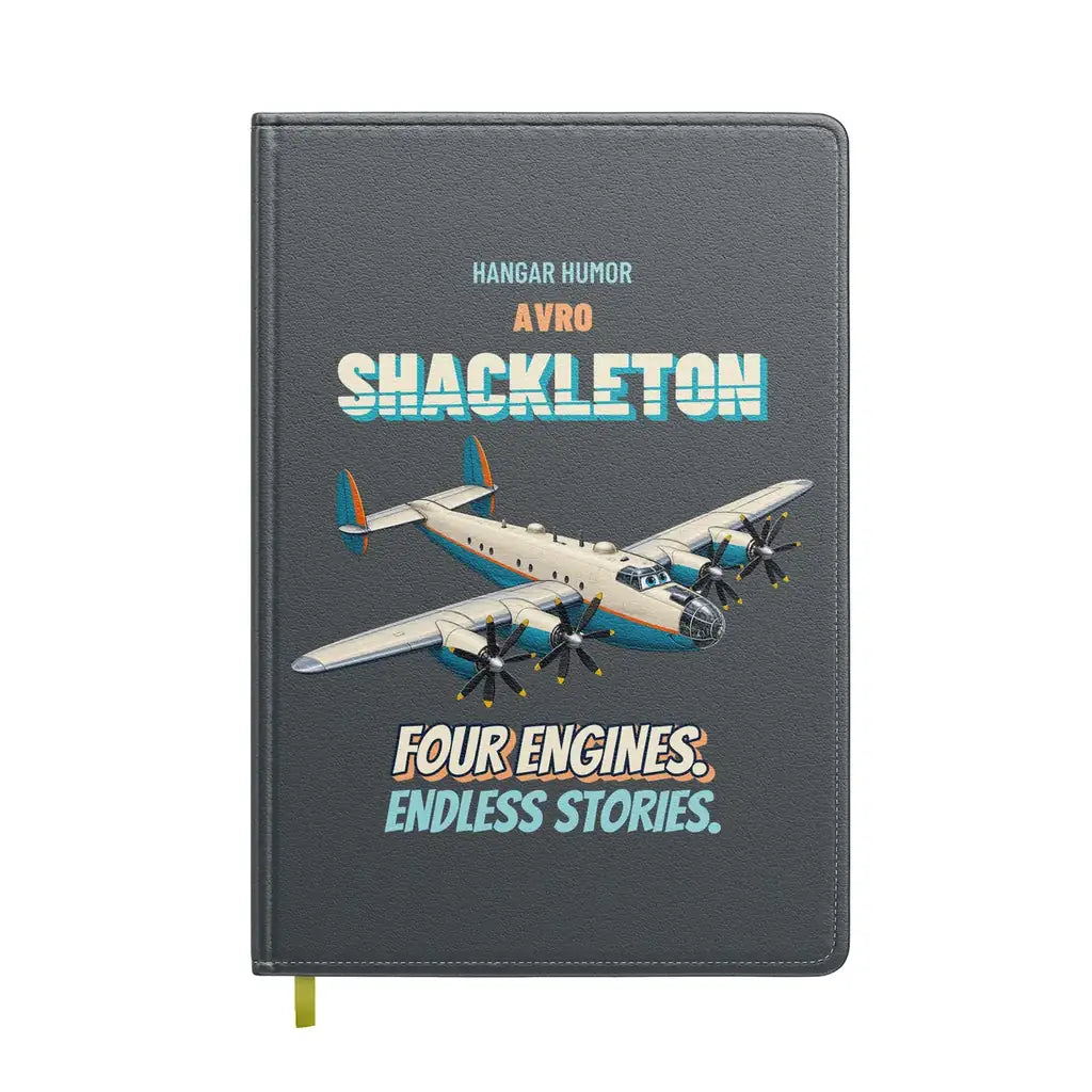 Avro Shackleton MR.2 - Four engines. Endless stories. design on gray notebook