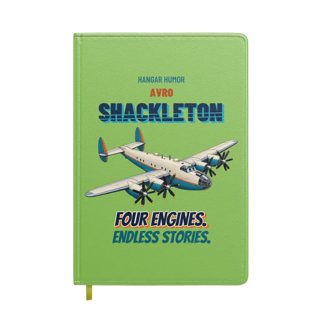Avro Shackleton MR.2 - Four engines. Endless stories. design on light green notebook