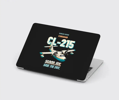 Canadair CL-215 - Scoop. Fly. Save the day. design on black MacBook case