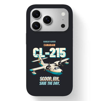 Canadair CL-215 - Scoop. Fly. Save the day. design on black magsafe iphone 17 pro