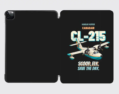 Canadair CL-215 - Scoop. Fly. Save the day. design on black ipad tablet case