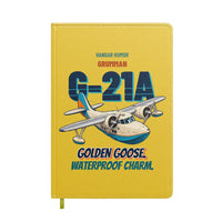 Thumbnail for Grumman G-21A Goose - Golden goose. Waterproof charm. design on yellow notebook