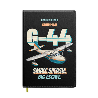 Grumman G-44 Widgeon - Small splash. Big escape. design on black notebook