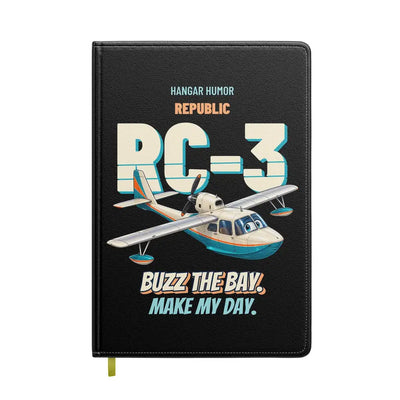 Republic RC-3 Seabee - Buzz the bay. Make my day. design on black notebook