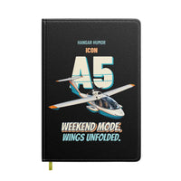 Thumbnail for ICON A5 - Weekend mode. Wings unfolded. design on black notebook