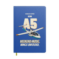 Thumbnail for ICON A5 - Weekend mode. Wings unfolded. design on blue notebook