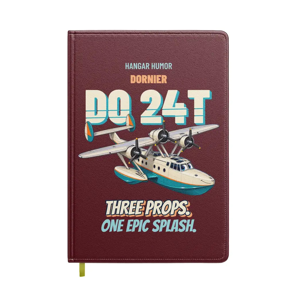 Dornier Do 24T - Three props. One epic splash. design on dark red notebook