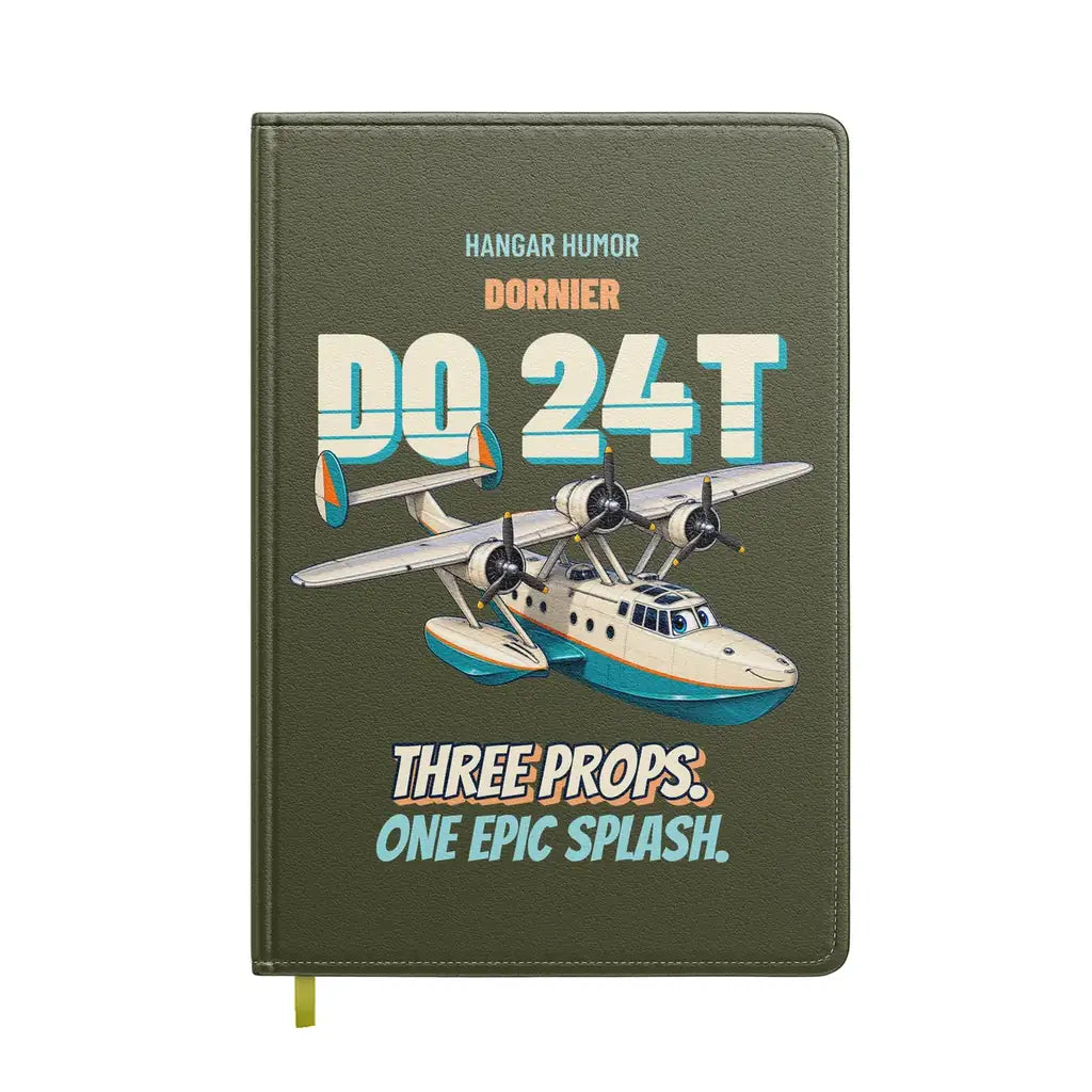 Dornier Do 24T - Three props. One epic splash. design on green army notebook