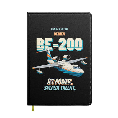 Beriev Be-200 - Jet power. Splash talent. design on black notebook