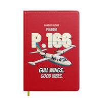 Thumbnail for Piaggio P.166 - Gull wings. Good vibes. design on red notebook
