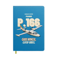 Thumbnail for Piaggio P.166 - Gull wings. Good vibes. design on turquoise notebook