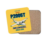 Thumbnail for Tecnam P2006T - Twin confidence. Single grin. design on yellow 1 piece coaster
