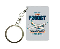 Thumbnail for Tecnam P2006T - Twin confidence. Single grin. design on light gray key chain