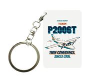 Thumbnail for Tecnam P2006T - Twin confidence. Single grin. design on white key chain
