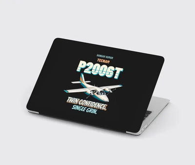Tecnam P2006T - Twin confidence. Single grin. design on black MacBook case