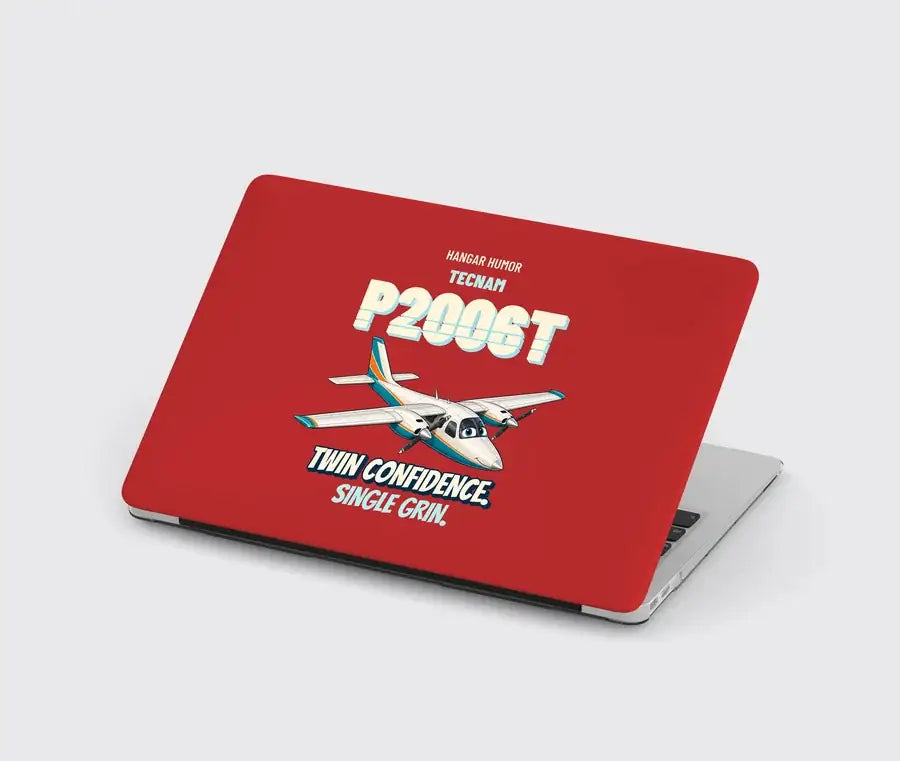 Tecnam P2006T - Twin confidence. Single grin. design on red MacBook case
