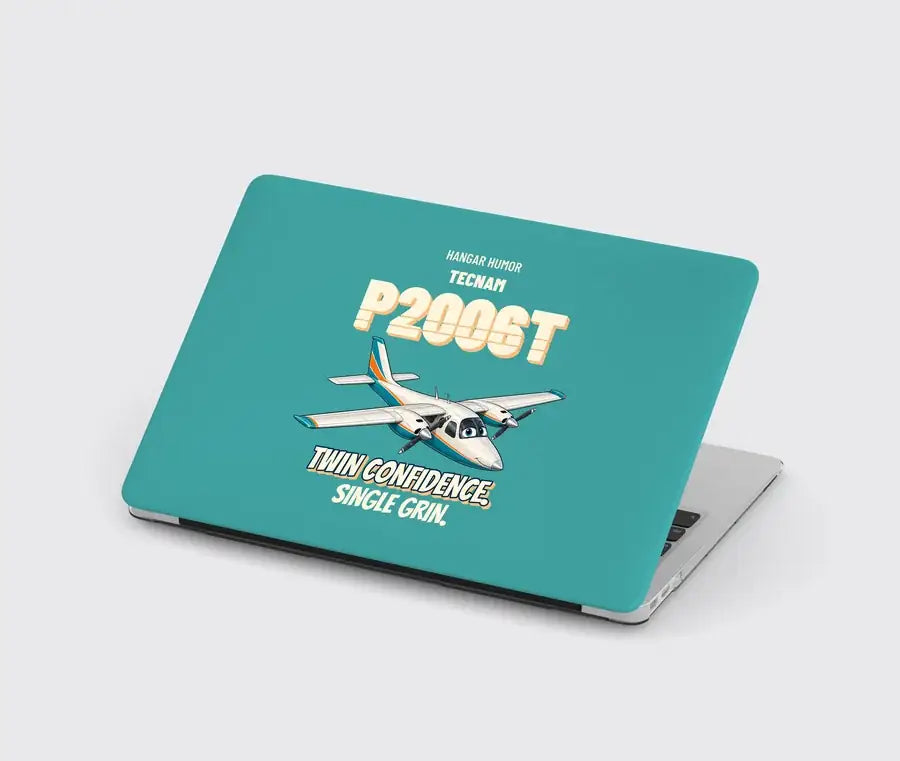 Tecnam P2006T - Twin confidence. Single grin. design on turquoise MacBook case
