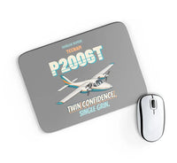 Thumbnail for Tecnam P2006T - Twin confidence. Single grin. design on gray rectangle mouse pad