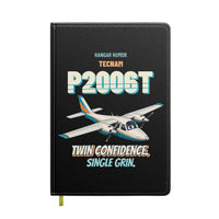 Thumbnail for Tecnam P2006T - Twin confidence. Single grin. design on black notebook