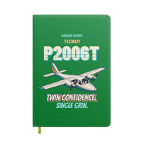 Thumbnail for Tecnam P2006T - Twin confidence. Single grin. design on green notebook