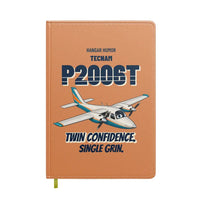 Thumbnail for Tecnam P2006T - Twin confidence. Single grin. design on orange notebook