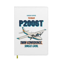 Thumbnail for Tecnam P2006T - Twin confidence. Single grin. design on white notebook