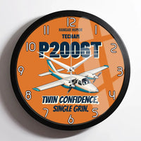 Thumbnail for Tecnam P2006T - Twin confidence. Single grin. design on orange framed wall clock