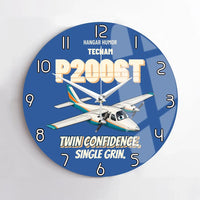 Thumbnail for Tecnam P2006T - Twin confidence. Single grin. design on blue no frame wall clock