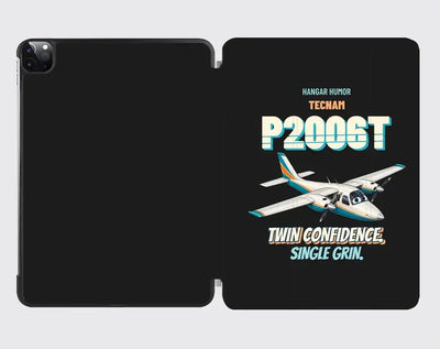 Tecnam P2006T - Twin confidence. Single grin. design on black ipad tablet case