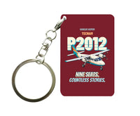 Thumbnail for Tecnam P2012 Traveller - Nine seats. Countless stories. design on dark red key chain