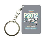 Thumbnail for Tecnam P2012 Traveller - Nine seats. Countless stories. design on gray key chain