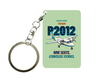 Thumbnail for Tecnam P2012 Traveller - Nine seats. Countless stories. design on light green key chain