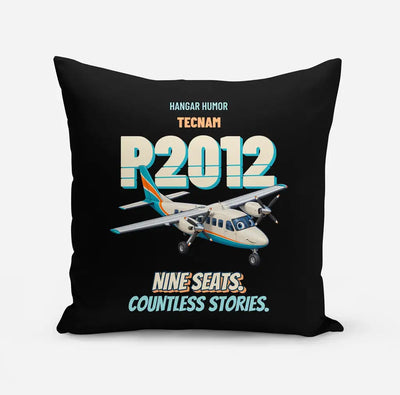 Tecnam P2012 Traveller - Nine seats. Countless stories. design on black pillow