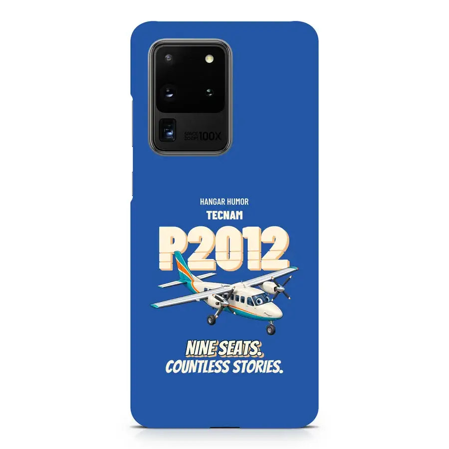 Tecnam P2012 Traveller - Nine seats. Countless stories. design on blue samsung case