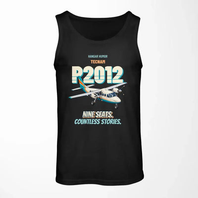 Tecnam P2012 Traveller - Nine seats. Countless stories. design on black tank top