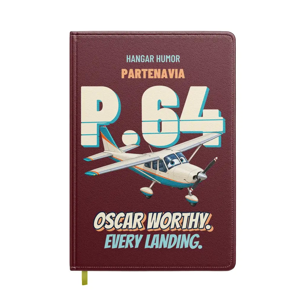 Partenavia P.64 Oscar - Oscar worthy. Every landing. design on dark red notebook