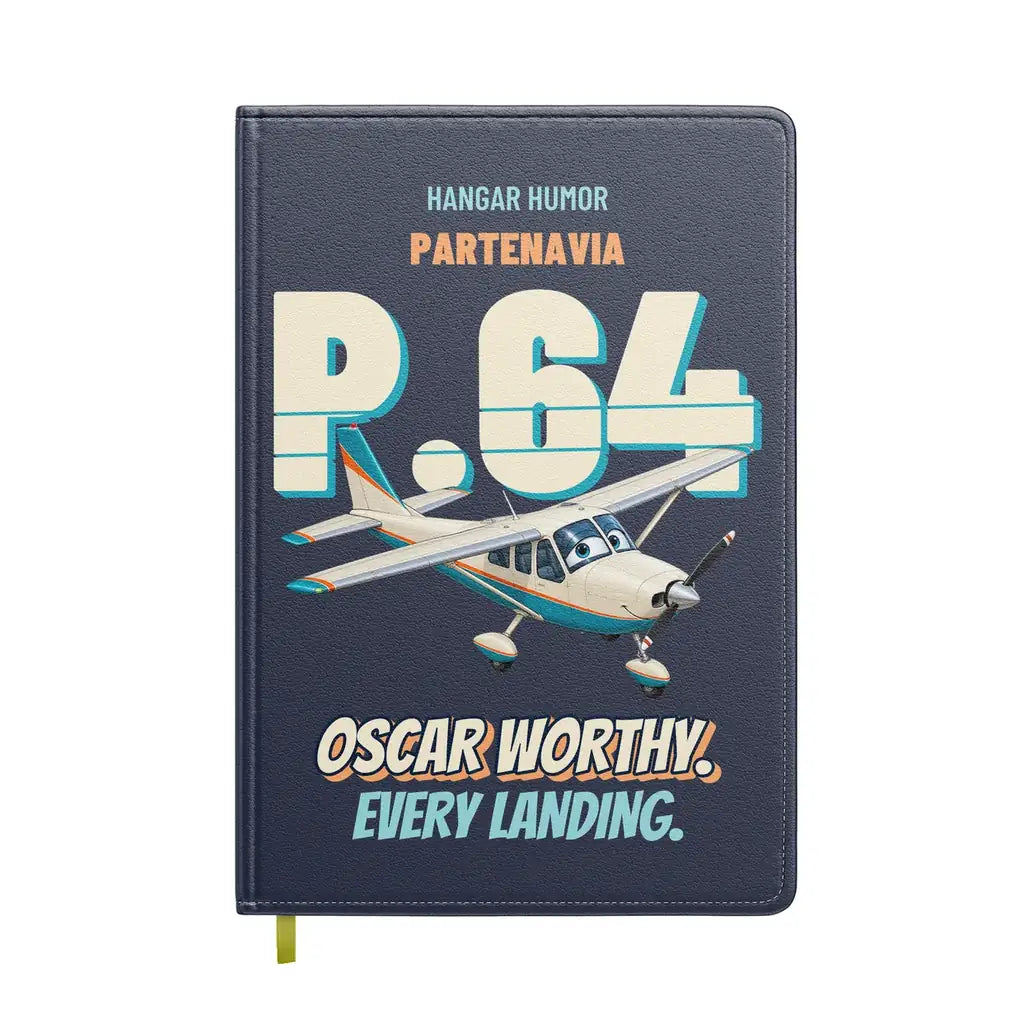 Partenavia P.64 Oscar - Oscar worthy. Every landing. design on navy blue notebook