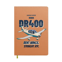 Thumbnail for Robin DR400 - Bent wings. Straight joy. design on orange notebook