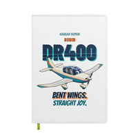 Thumbnail for Robin DR400 - Bent wings. Straight joy. design on white notebook