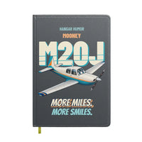Thumbnail for Mooney M20J - More miles. More smiles. design on gray notebook