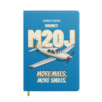 Thumbnail for Mooney M20J - More miles. More smiles. design on turquoise notebook