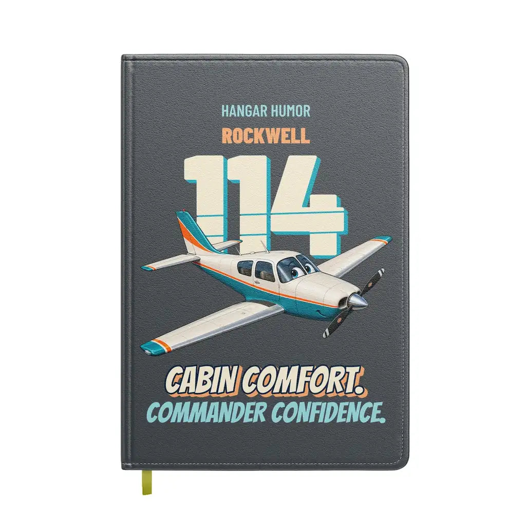 Rockwell Commander 114 - Cabin comfort. Commander confidence. design on gray notebook