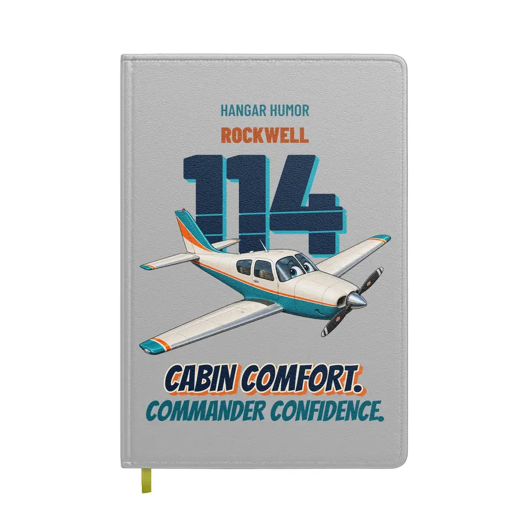Rockwell Commander 114 - Cabin comfort. Commander confidence. design on light gray notebook