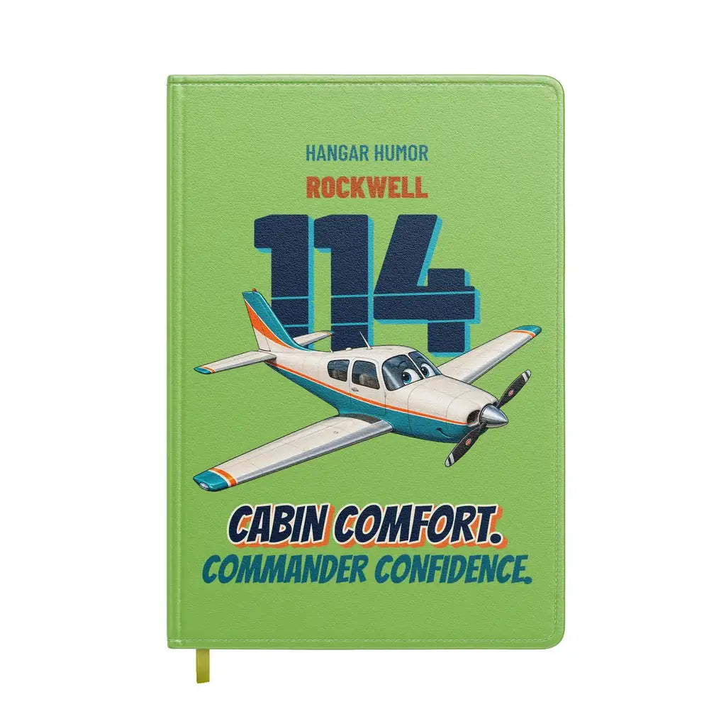 Rockwell Commander 114 - Cabin comfort. Commander confidence. design on light green notebook