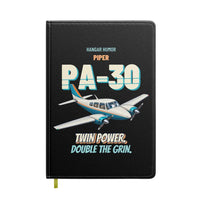 Thumbnail for Piper PA-30 Twin Comanche - Twin power. Double the grin. design on black notebook