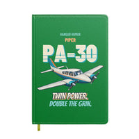 Thumbnail for Piper PA-30 Twin Comanche - Twin power. Double the grin. design on green notebook